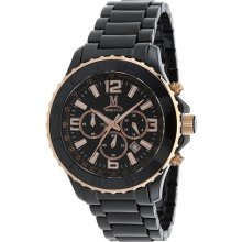 Momentus Stainless Steel with Black Ceramic Band & Black Dial Red ...