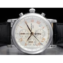 Montblanc watch Star Chronograph GMT NEW 36967 stainless steel watch