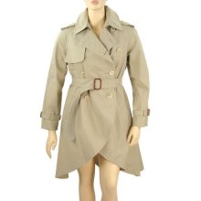 Moschino Coat - Beige Cotton A-line Belted Trench Coat