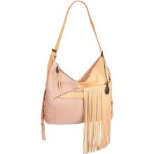 Muxo by Camila Alves Leather Square Hobo w/Fringe - Blush - One Size