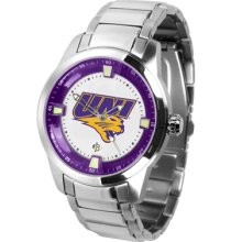 N Iowa Panthers Logo- Mens Titan Steel Watch