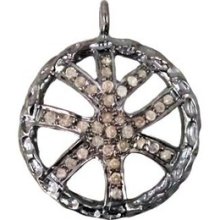 Natural Diamond Pave Vintage Pendant 925 Sterling Silver Charm Pendant Jewelry