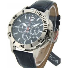 Nautica N21527g Sport Chrono Rotating Bezel 45mm Mens Watch Fast Ship