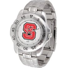 NC State Wolfpack NCSU Mens Sports Steel Watch