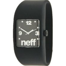 Neff Bandit Unisex Digital Watch With Black Dial Analogue Display And Black Silicone Strap Nf0205blks