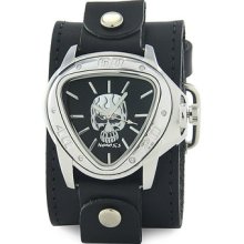 Nemesis Men's Triangle Skull Leather Strap Watch