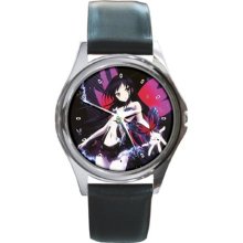 New Hot Accel World Kuroyukihime Butterfly Manga Anime Leather Watch wristwatch