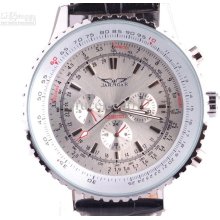 New Jaragar Big Classic Brand Luxury Men Leather Dive Mechanical Whi