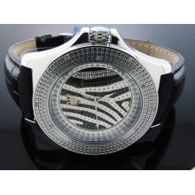 New Mens Crown Master 0.12CT Diamond Animal Print Watch