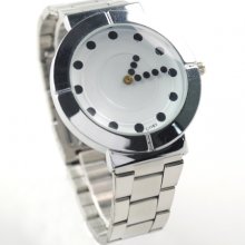 New Men's Quarz Stainless Steel Creative Speckle Analog Dial Indicato
