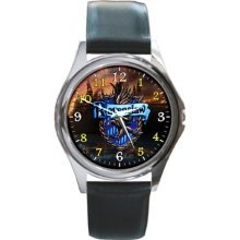 NEW* RAVENCLAW HARRY POTTER HOGWARTS SCHOOL Round Metal Watch Leatherband - Leather - Silver