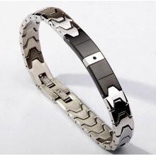 New Stainless Steel Men Boyâ€™s Identification Bracelet Adjustable shinning 8.6