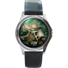 New Star Wars MASTER YODA Vintage Sport Leather Watch