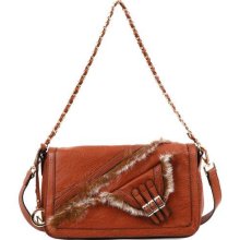 Nicole Lee Fabiola Faux Fur Trim Small Shoulder Bag