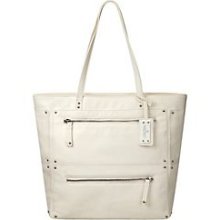 Nine West Tall Double Zipper Tote Handbag-One Size White