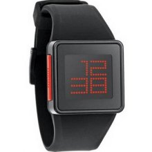 Nixon The Newton Black Rubber Red Digital Mens Watch A137-000