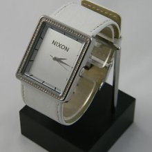 Nixon Wrist Watch The Portrait In Crystal / Silver / White Leather (japan Movt)