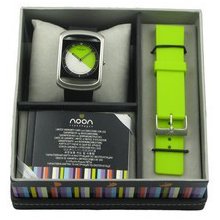 Noon Copenhagen Unisex The Changer 25 Analog Sainless Watch - Black Rubber Strap - Black Dial - 25-009set