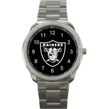Oakland Raiders Sport Metal Watch Mw369 - Metal - Gray