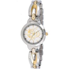Oakland Raiders Stainless Steel and Gold Ladies GameTime Elegance Wat