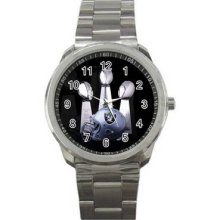 Oakland Raiders Unisex Silver-Tone Sports Metal Watch 12