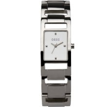 Oasis Ladies B906 Silver Rectangular Bracelet Watch With Polished Case