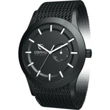 Obaku Harmony Mens Analog Stainless Watch - Black Bracelet - Black Dial - V124GBBMB