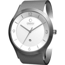 Obaku Harmony Mens Analog Stainless Watch - Silver Bracelet - Whi ...