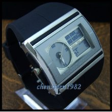 Ohsen Mens Led Alarm Clock Light Sport Digital Analog Waterproof Watch