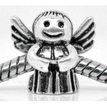 One Sweet Angel Charm Spacer Bead For Your European Bracelet 14 X 13 Mm Usa