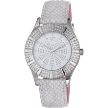 Paris Hilton Heiress Womens White Dial Leather Crystal Watch ...