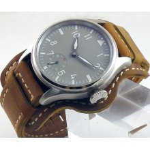 Parnis 47mm Ash White Dial Mechanical Manuel Winding Mens Watch Pn157