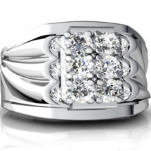 PavÃ© White Diamond 14K White Gold Ring - Size 8.5