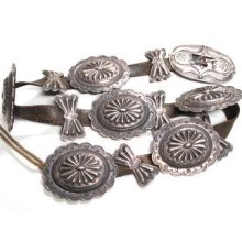 Pawn Collection-old Navajo Concho Belt-amazing Silver