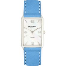 Pedre Watch With Blue Suede Strap And Mother Of Pearl