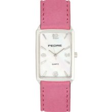 Pedre Watch With Pink Suede Strap And Mother Of Pearl