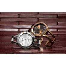 Penelope's Designer Inspired Watch Cuff Bracelet - Silver - Final Sale