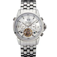 Perigaum Mens Datomat 35 Jewel Auto Stainless Steel Silver Dial P0901-sw-brc