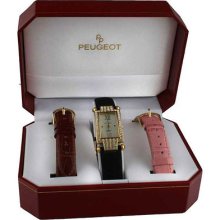 Peugeot Women's Goldtone Interchangable Watch Set