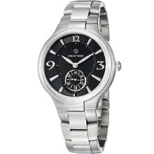 Philip Stein Men's 'novelties' Black Dial Stainless Steel Quartz Watch