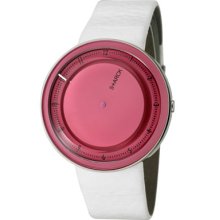 Philippe Starck Watches Women's Pink Dial White Leather White Leather