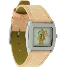 Pink Womens Boofle Bear Watch With Box. High Polished Bezel Leatherette Strap.