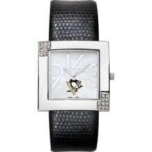 Pittsburgh Penguins Womens Glamour Watch with Leather Strap ...
