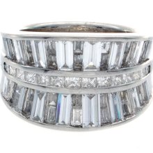 Platinum 3 3/8ct TDW Princess and Baguette Diamond Band (I-J, I1-I2) (Size 7)