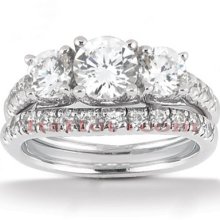 Platinum Diamond Engagement Ring Mounting Set 1.53ct