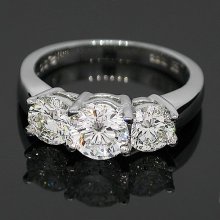 Platinum Diamond Three Stone Engagement Ring 2.10 Ctw