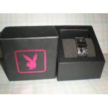 Playboy Women Wrist Ladies Watch Band Chrome Black
