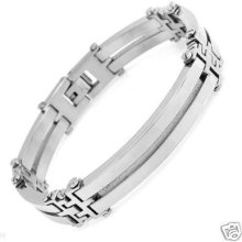 Pleasant Gents Bracelet Well Made In Stainless Steel.