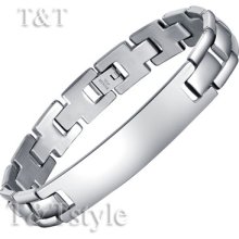 Polished T&t 316l Stainless Steel Id Bracelet (bbr43)