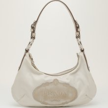 Prada Logo Nylon and Leather Hobo